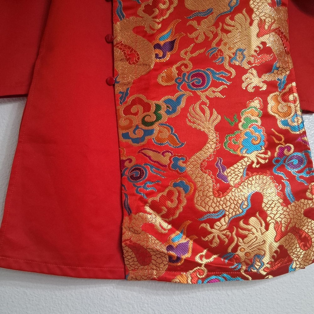 Milaross  Boy's AO DAI Red Dragon Print Garment - Picture 3 of 9